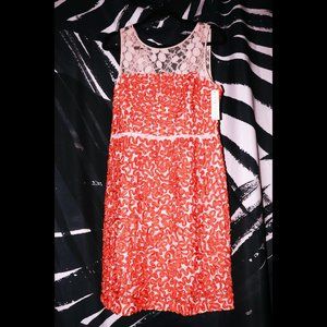 TRINA TURK ORANGE LACE DRESS NWT!!